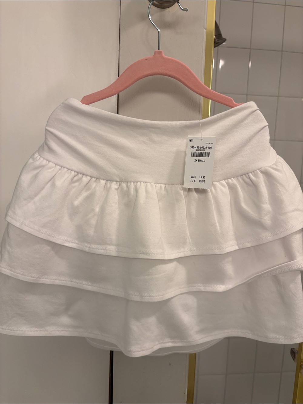 Hollister White Tiered Ruffle Skater Skirt